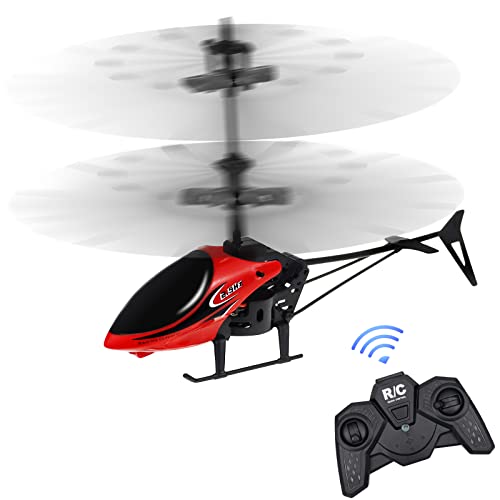 Lunriwis Mini helicóptero teledirigido de 2 canales, juguete para niños, helicóptero teledirigido con luz LED, juguete con mando a distancia, para adultos y principiantes