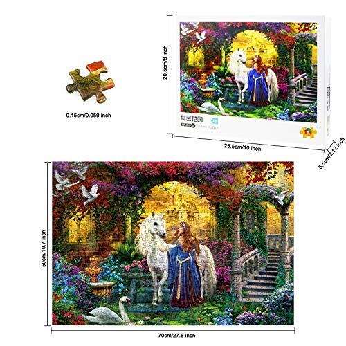 Lunriwis Puzzles 1000 Piezas, Puzzle Adulto 1000 Piezas Rompecabezas, Paisaje Rompecabezas Arte, Intelectual Educativo,Juego Familiar Puzzle, Juguete Regalo para Niños Adultos (Jardín Secreto)