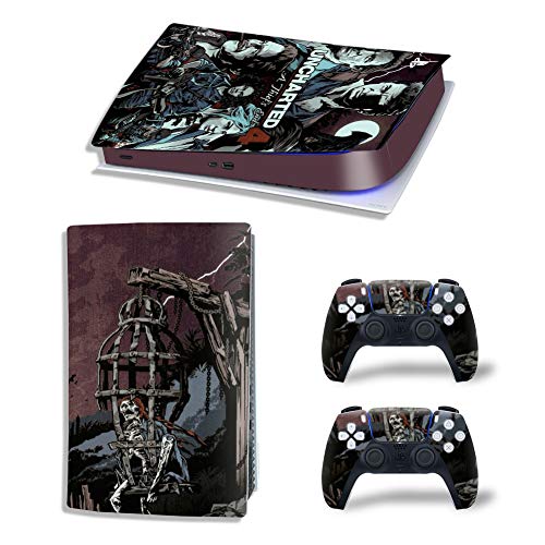 LUONE Pegatina de Vinilo de Piel para PS5, Película Protectora de la Consola de Juegos para PS5 Edición Digital PVC Cover para Playstation 5 Consola y Controlador,8594