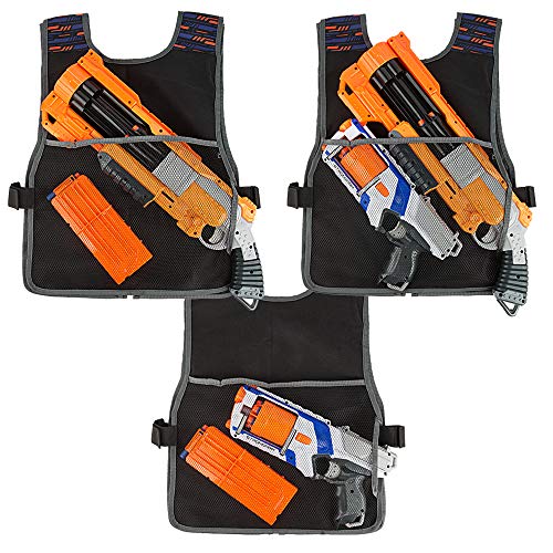 LVHERO Último El Kit Chaleco Táctico para Nerf Guns con Dardos de Recarga, Bolsa de Dardos, Pulsera, máscara de Tubo Facial, Clips de Recarga rápida y Gafas Protectoras para niños