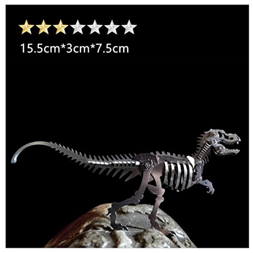 LVLUOKJ Serie de Dinosaurios Modelo de Metal Tridimensional 3D, Tyrannosaurus, Dilophosaurus, Spinosaurus, Triceratops, Stegosaurus, Parasaurus, Diplodocus, Brachiosaurus, Eggstealer, Velociraptor