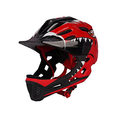 LXQLLJJD Casco De Bicicleta para Niños Casco Integral Ultraligero Desmontable Y Ajustable Apto para Patinetas, Scooters, Patines De Ruedas, Equipo De Protección 3-12 Años,Rojo