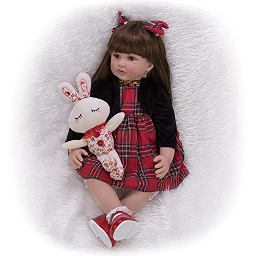 LXTIN Muñecas Reborn de 24 Pulgadas 60 cm Cuerpo de Tela Realista Princesa niña muñeca para la Venta muñeca étnica Chico cumpleaños