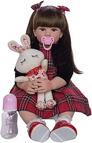 LXTIN Muñecas Reborn de 24 Pulgadas 60 cm Cuerpo de Tela Realista Princesa niña muñeca para la Venta muñeca étnica Chico cumpleaños