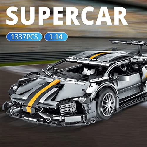 LYMHGHJ 1337pcs City Super Racing Car Building Blocks Technical Drift Sports Vehicle Moc Bricks Juguetes educativos para niños Regalo, 1:14 Building Blocks Set Compatible con Lego