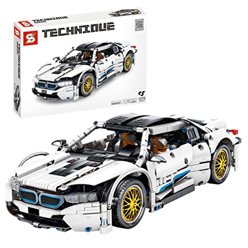 LYMHGHJ City Racing Car Model Building Blocks Técnicos Super Sports Vehicle Moc Bricks Juguetes educativos para niños Regalos, 1270 Pcs Building Blocks Set Compatible con Lego