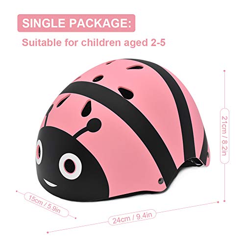 LZDMY Casco Ciclismo Bicicleta Niños Infantil Protección para Patines Patinete Patinaje Skate Monopatín Scooter para Deportes Regalo Bebe Proteccion (Abeja Rosa)