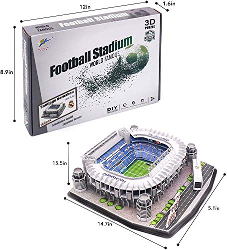 Madrid Santiago BERNABEU Estadio 160PCS 3D Rompecabezas de Rompecabezas para Adultos y niños Modelo Kits de construcción Juguetes Juguetes de Navidad Día de cumpleaños Regalo