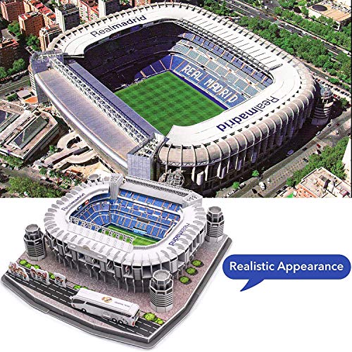 Madrid Santiago BERNABEU Estadio 160PCS 3D Rompecabezas de Rompecabezas para Adultos y niños Modelo Kits de construcción Juguetes Juguetes de Navidad Día de cumpleaños Regalo