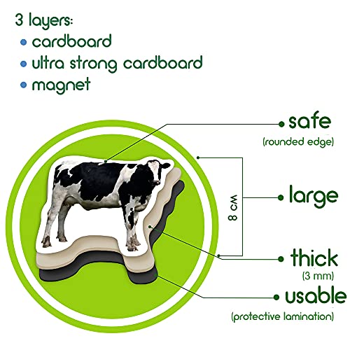 Magdum Win Foto Granja Animales Imanes de Nevera Infantil para niños - Imanes Pizarra Grandes - Juguetes Educativos bebé 3 años - Set de imán para bebé - Imanes Pizarra magnética para Aprender