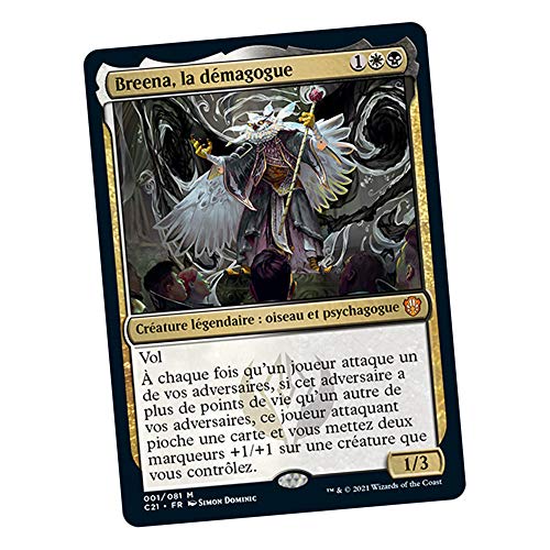 Magic The Gathering- Deck Commander Strixhaven – Proclamación de Plumargen, Color Negro y Blanco (Wizards of The Coast C84431010)