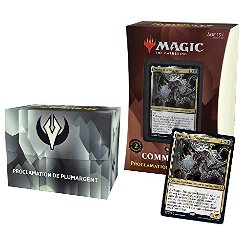 Magic The Gathering- Deck Commander Strixhaven – Proclamación de Plumargen, Color Negro y Blanco (Wizards of The Coast C84431010)