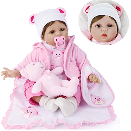 MAIHAO 55cm Bebes Reborn niñas Silicona Blanda realistas muñeca Reborn Vida Real Toddler Baby Recien Nacidos Originales Dolls Niño Ojos Abiertos