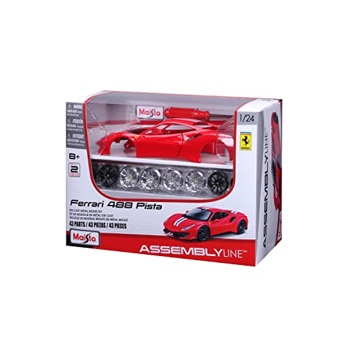 Maisto- Kit Ferrari 488 Pista en Color Rojo 39135, Multicolor (39135-00000022)