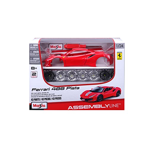 Maisto- Kit Ferrari 488 Pista en Color Rojo 39135, Multicolor (39135-00000022)