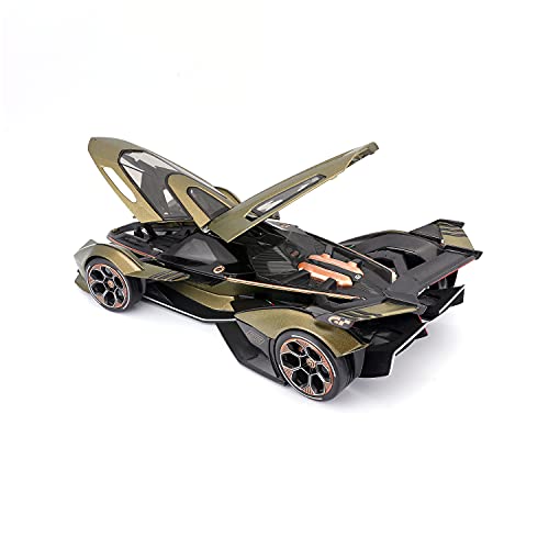 Maisto Lamborghini V12 Vision Grand Turismo: Maqueta de Coche a Escala 1:18, Maletero y capó móvil, orientable, 26 cm, Verde (536454)