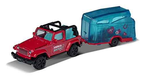 Majorette Coche de Juguete Pink Drivez Jeep Wrangler con Caballo, Rueda Libre y Partes móviles de 13 cm, Color Rosa, para niños y niñas a Partir de 3 años (212053154Q02)