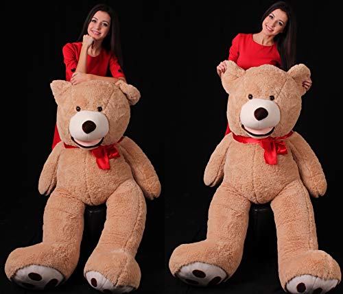 Makosas Oso de Peluche Gigante Adorable - Peluche Extra Grande Relleno - 100cm-260cm Big XXL (marrón) (160cm)