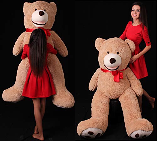 Makosas Oso de Peluche Gigante Adorable - Peluche Extra Grande Relleno - 100cm-260cm Big XXL (marrón) (160cm)