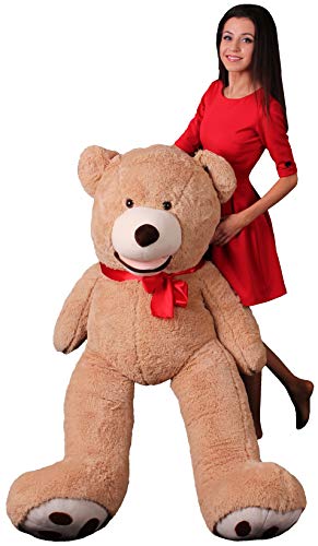 Makosas Oso de Peluche Gigante Adorable - Peluche Extra Grande Relleno - 100cm-260cm Big XXL (marrón) (160cm)