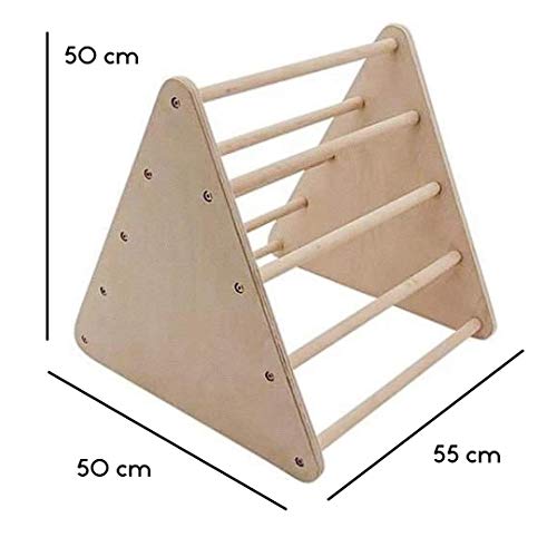 MAMI | Triángulo de Pikler mini para niños | Estructura para escalada de interior | Fabricado en madera natural | Escalera incluida