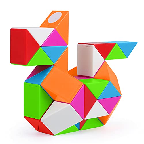 Mamowla Serpiente Mgica Colorido Speed Cubes Snake 48 Segmentos Juguetes de Rompecabezas Serpiente Juguetes Magic Snake Rompecabezas Cubos de Velocidad Mgica Juguete Educativo para niños Niños Niñas