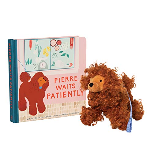 Manhattan Toy Pierre Waits Patiently Baby and Toddler Board Book + caniche Peluche Animal Perro Juego de Regalo