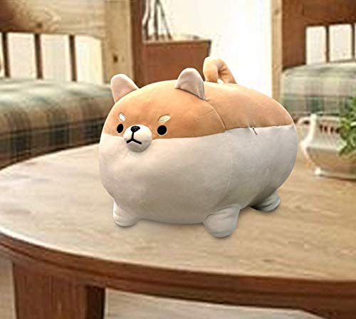 manmanxu Auspicious Beginning Stuffed Animal Shiba Inu Plush Toy Anime Corgi Kawaii Plush Dog Soft Pillow, Plush Toy Gifts for Boys Girls(Brown, 15.7") 40cm