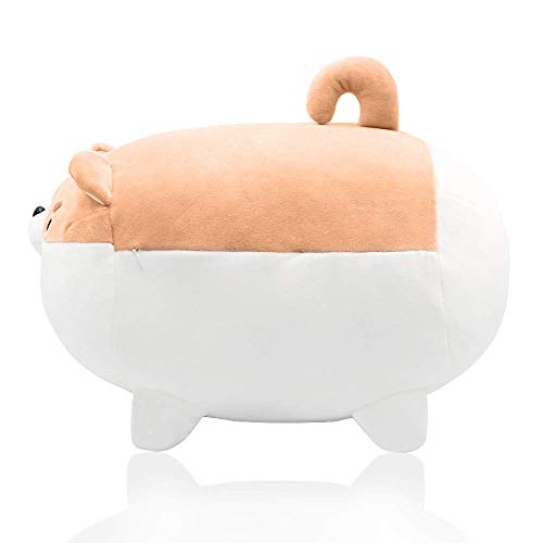 manmanxu Auspicious Beginning Stuffed Animal Shiba Inu Plush Toy Anime Corgi Kawaii Plush Dog Soft Pillow, Plush Toy Gifts for Boys Girls(Brown, 15.7") 40cm