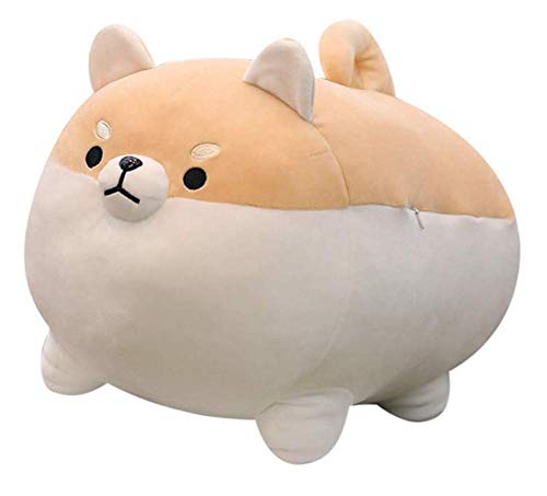 manmanxu Auspicious Beginning Stuffed Animal Shiba Inu Plush Toy Anime Corgi Kawaii Plush Dog Soft Pillow, Plush Toy Gifts for Boys Girls(Brown, 15.7") 40cm