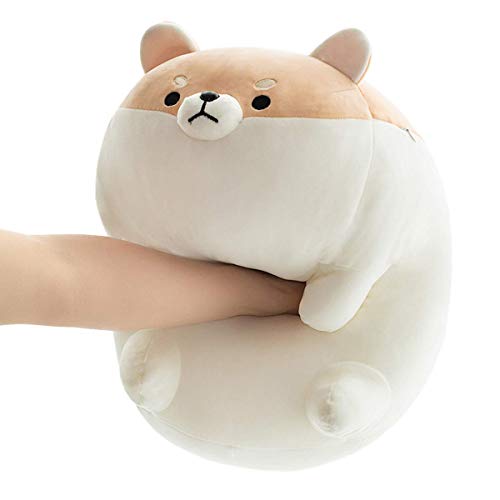 manmanxu Auspicious Beginning Stuffed Animal Shiba Inu Plush Toy Anime Corgi Kawaii Plush Dog Soft Pillow, Plush Toy Gifts for Boys Girls(Brown, 15.7") 40cm