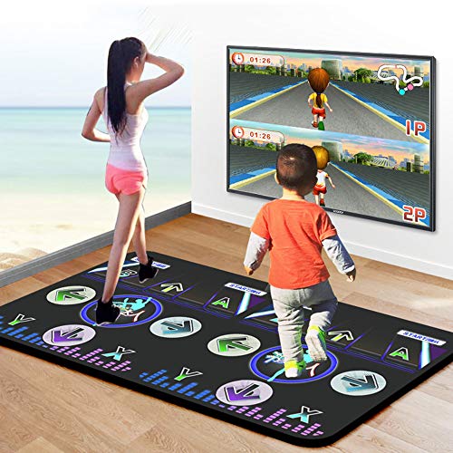 Manta De Baile Doble HD Almohadilla De Baile Inalámbrica Alfombrilla De Baile Plegable Antideslizante para El Hogar Consola De Juego Somatosensorial 3D Alfombra De Yoga Suave para TV/Computadora