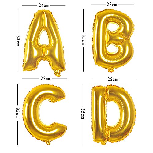 MANUKA Globos de Oro Globos con Letras de Oro de la A a la Z para Aniversarios de Boda para Fiestas de Cumpleaños para Bodas de Navidad Año Nuevo Decoraciones para Banquetes