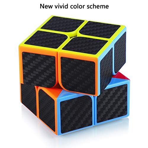 Maomaoyu Cubo Magico 2x2 2x2x2 Profesional Puzzle Cubo de la Velocidad Fibra De Carbono Negro