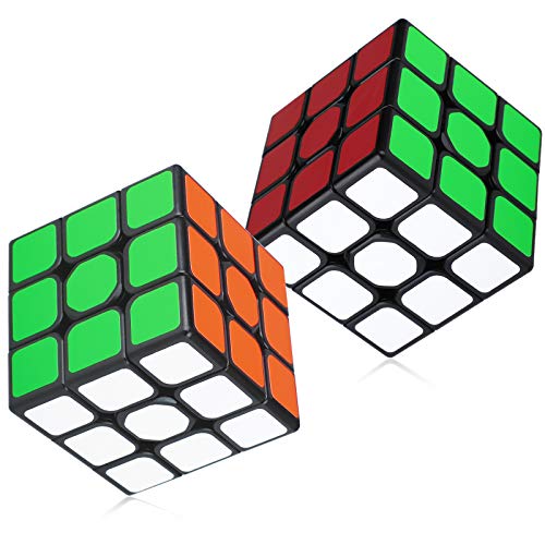 Maomaoyu Cubo Magico de la Velocidad Set, Cubo 3x3 ,Caja de Regalo de 2 Piezas Set Negro