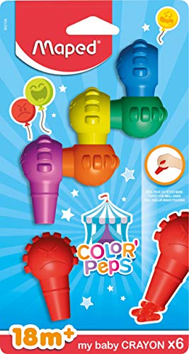 Maped 933600 x6 color peps mi primer bebé ceras para colorear + Color' Peps Jumbo, Set de 12 Crayones