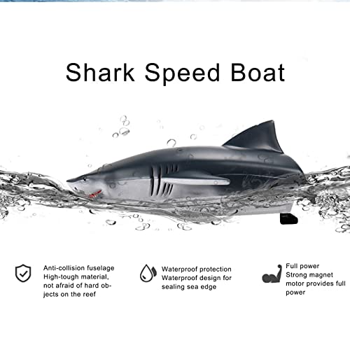 Maquer Barcos de Tiburón de Carreras Eléctricos, Juguete de Tiburón de Control Remoto de Alta Simulación, Juguete de Tiburón Recargable de 2.4 GHz, Juguete de Barco Submarino RC, Regalo de Navidad