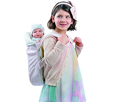 MARÍA JESÚS Mochila Porta Bebe Reborn. Mochila portabebés para Muñecas Reborn de 40 a 55cm. Mochila Porta muñecas para niñas, Cuna y Capazo