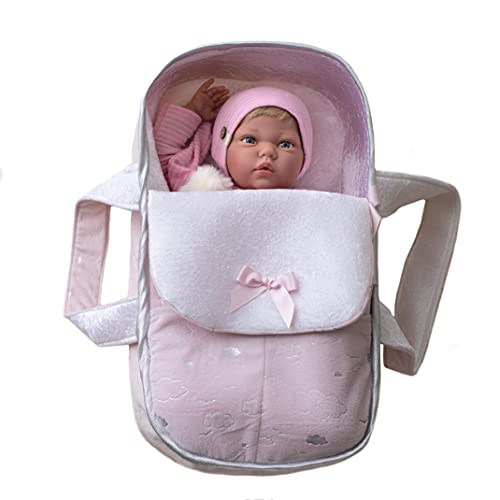 MARÍA JESÚS Mochila Porta Bebe Reborn. Mochila portabebés para Muñecas Reborn de 40 a 55cm. Mochila Porta muñecas para niñas, Cuna y Capazo