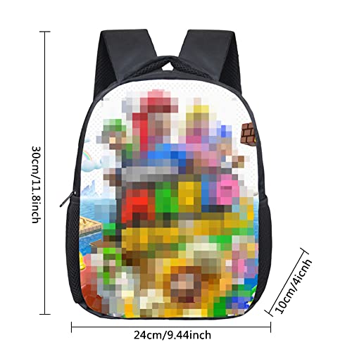 Mario Mochilas Escolares Mario Mochila Casual Juego de Mochila Escolar Mario Mochila Patrón Popular Cartoon Impresión Mochilas para Niños y Niñas Viajes Escolar Senderismo