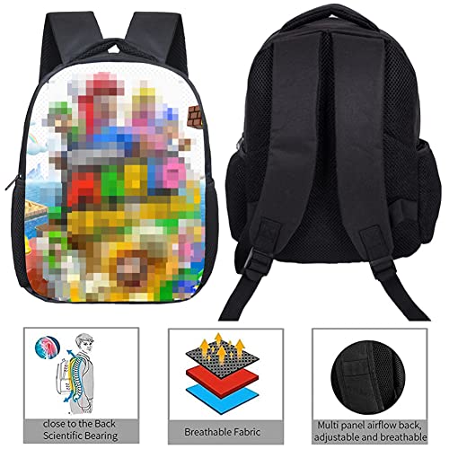 Mario Mochilas Escolares Mario Mochila Casual Juego de Mochila Escolar Mario Mochila Patrón Popular Cartoon Impresión Mochilas para Niños y Niñas Viajes Escolar Senderismo