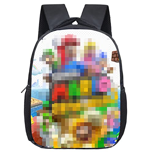 Mario Mochilas Escolares Mario Mochila Casual Juego de Mochila Escolar Mario Mochila Patrón Popular Cartoon Impresión Mochilas para Niños y Niñas Viajes Escolar Senderismo