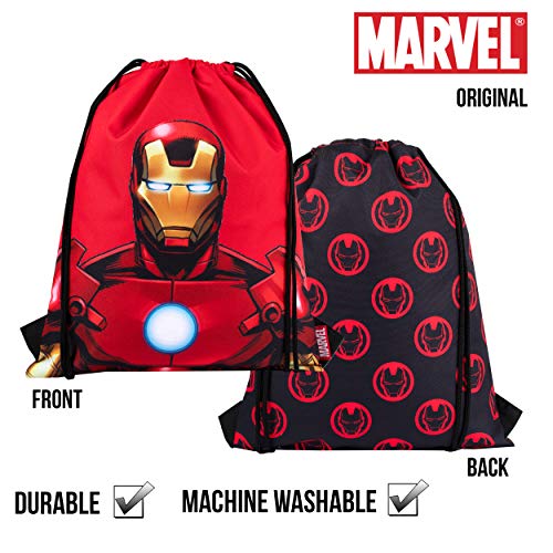 Marvel Comics Sakky Kids Iron Man - Bolsa escolar para niños