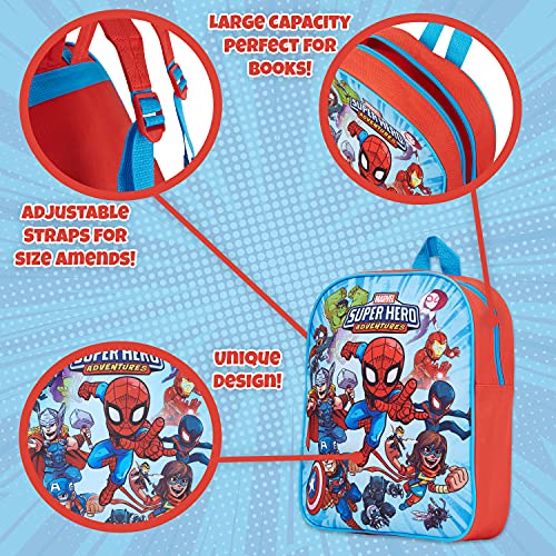 Marvel Mochilas Niño, Set Mochila Para Niños de Los Vengadores, Material Estuche Escolar Infantil, Regalos Para Niños