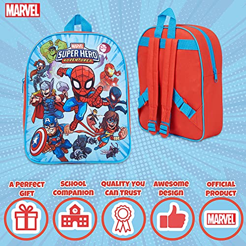 Marvel Mochilas Niño, Set Mochila Para Niños de Los Vengadores, Material Estuche Escolar Infantil, Regalos Para Niños