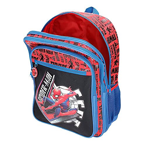 Marvel Spiderman Great Power Mochila Escolar Doble Compartimento Rojo 31x42x13 cms Poliéster 16,93L