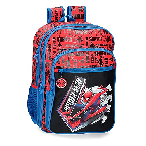 Marvel Spiderman Great Power Mochila Escolar Doble Compartimento Rojo 31x42x13 cms Poliéster 16,93L