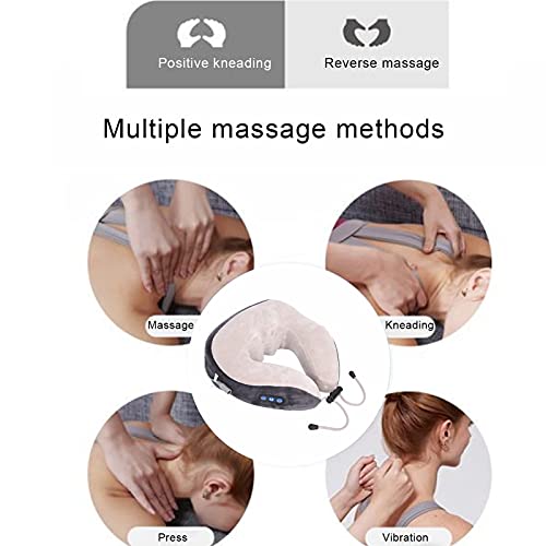 Masajeador Cervical Portátil, 3 Modos de Masaje, Funda Doble Terciopelo, Duración 300 Minutos, Almohada de Masaje Cervical, para Viajes, Coche, Oficina