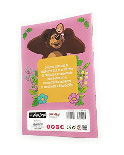 Masha y el Oso Cuaderno Para Colorear Dibujos Y Pegar pegatinas. Diviértete con Masa y el Oso Colorear Pegatinas