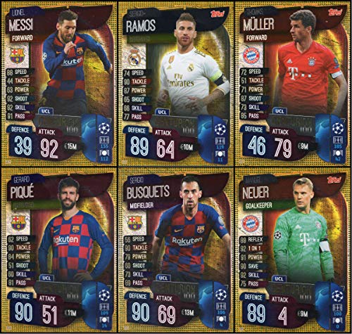 MATCH ATTAX 19/20 Juego completo de seis (6) tarjetas de comercio UCL Centrion – Champions League